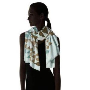 Pendleton Basketmaker Aqua Featherweight Wool Scarf